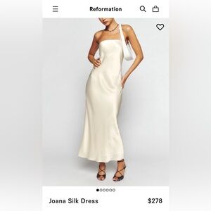 COPY - Reformation silk dress, size xs, never worn with tags, color: ivory